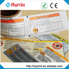 Etiquetas de transferencia de calor para asiento seguro